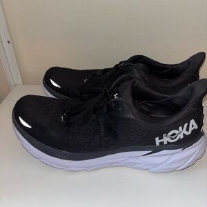 Hoka Black and White Athletic Sneakers